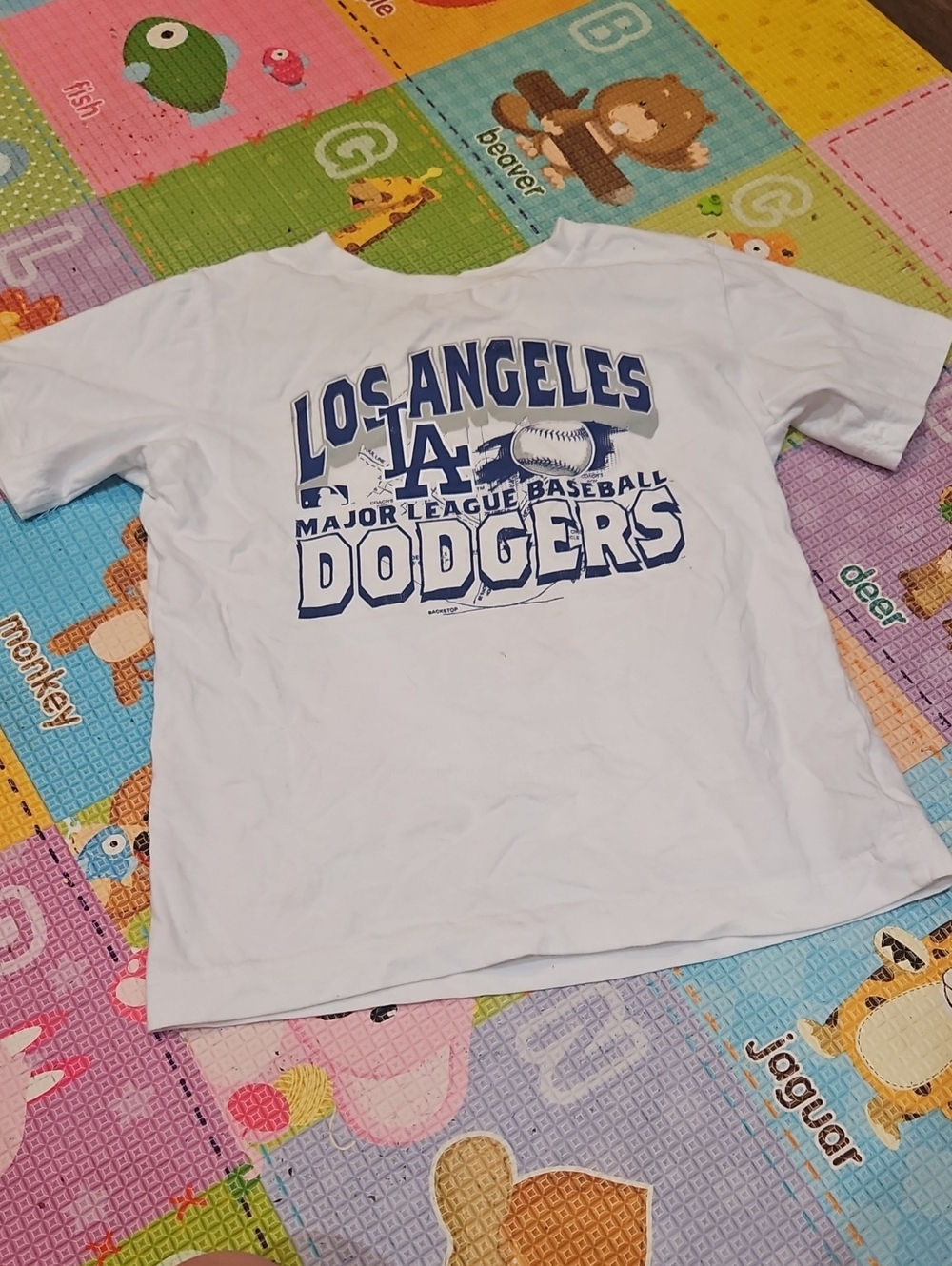 Worn Once Genuine Merchandise Los Angeles Dodgers White Kids Graphic Tee